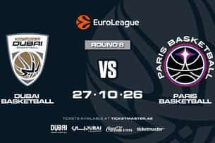 EuroLeague | Dubai Basketball vs Paris Basketball (Basketball) — Event poster